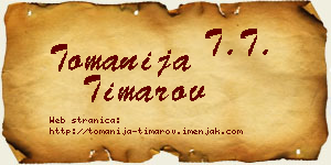 Tomanija Timarov vizit kartica